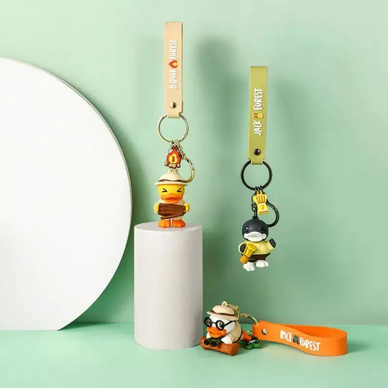 porte cles canard jaune feu de camp