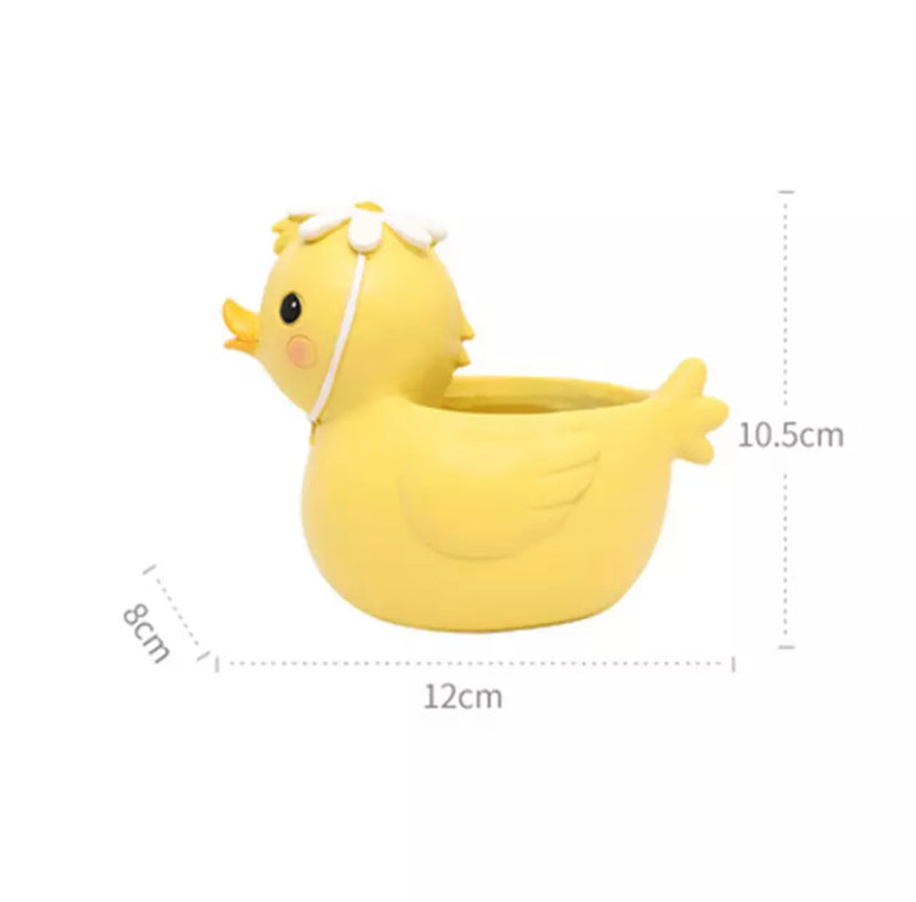 pot de fleur canard jaune