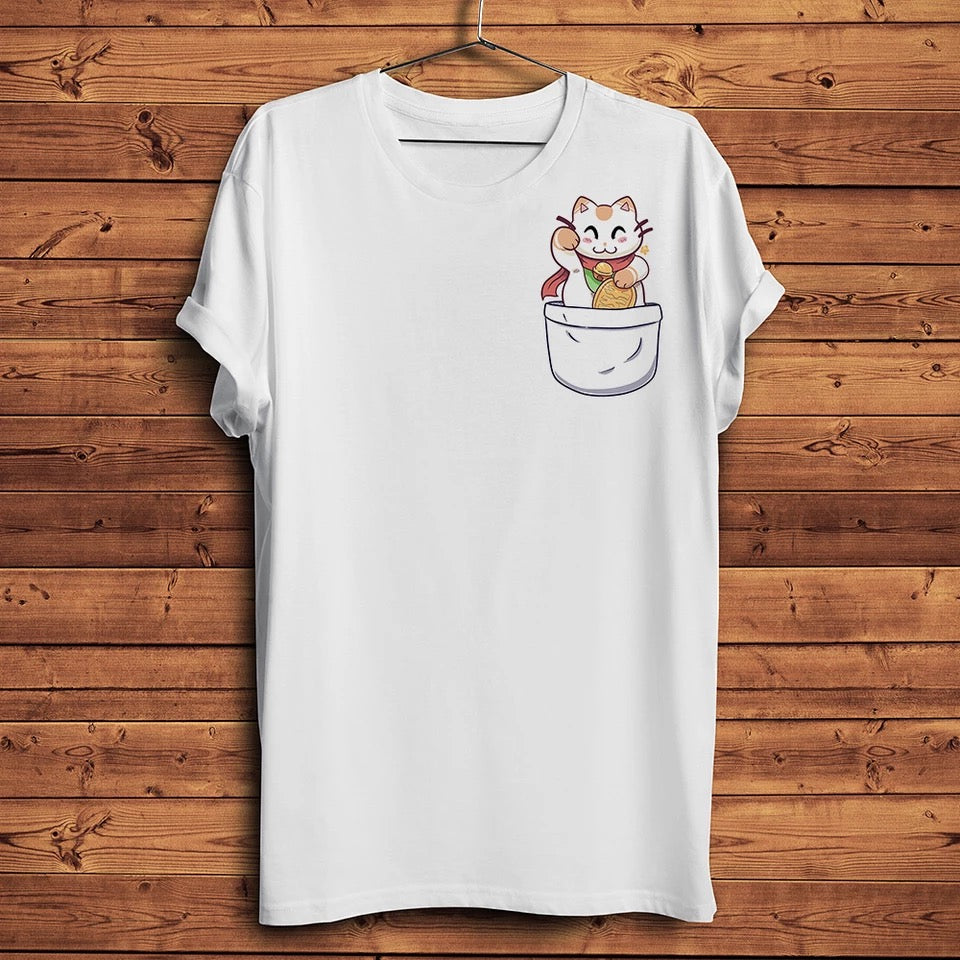 t shirt chat chanceux pocket lcc 54465612