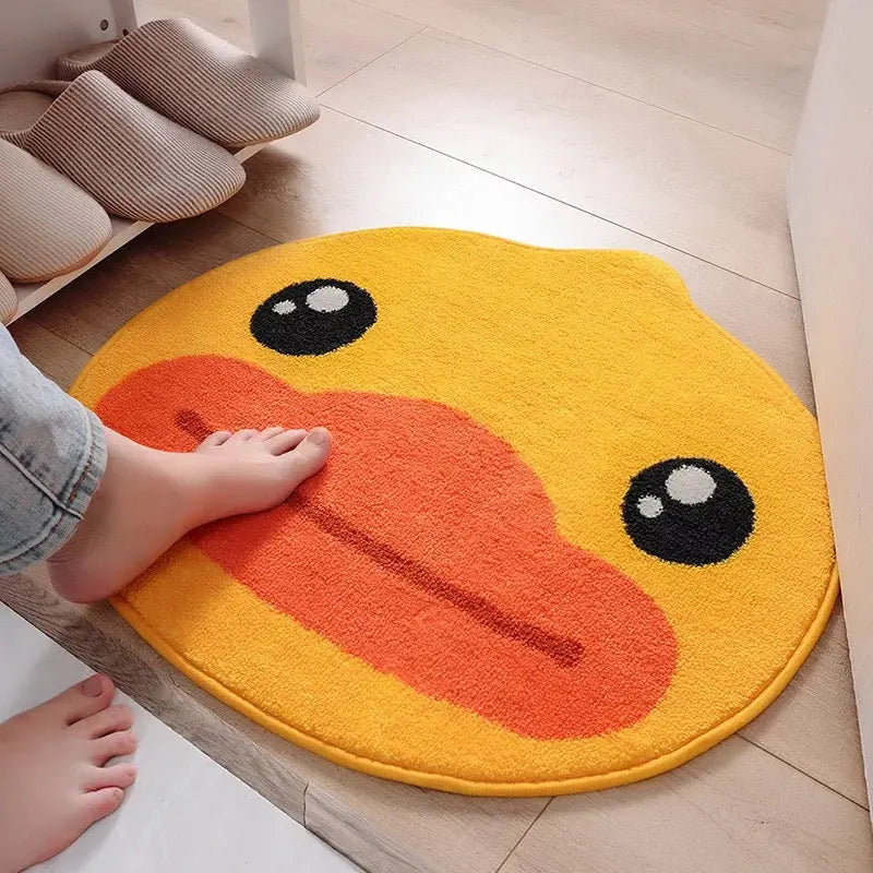 tapis de salle de bain canard jaune