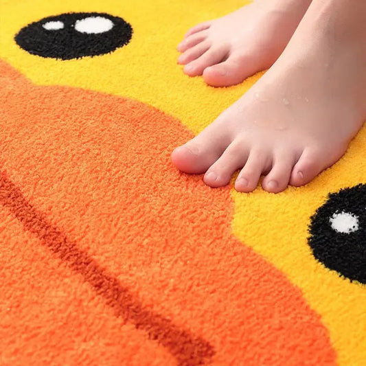 tapis de salle de bain canard jaune