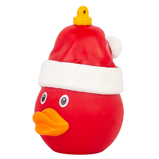 canard boule de noel avec bonnet