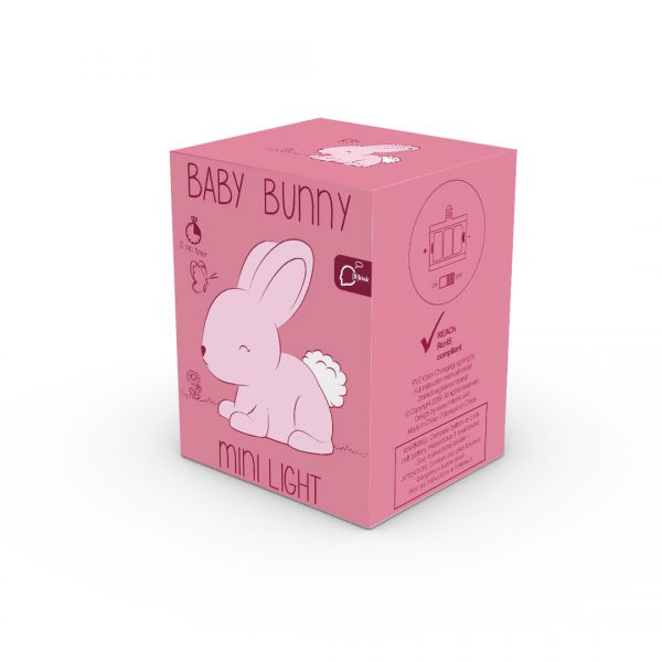 mini veilleuse lapin rose dhink