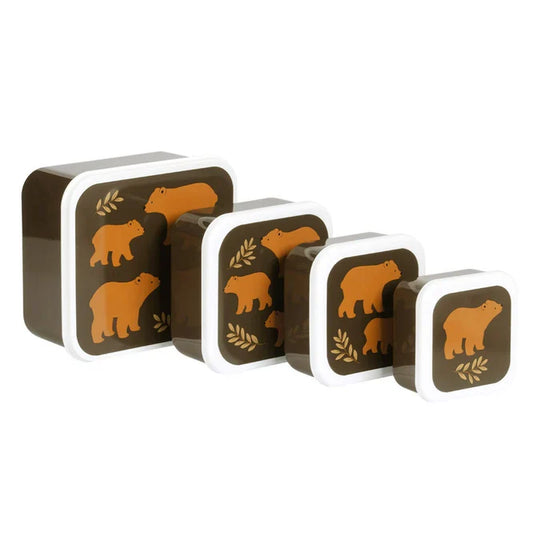 pack de 4 boites a gouter et dejeuner ours allc