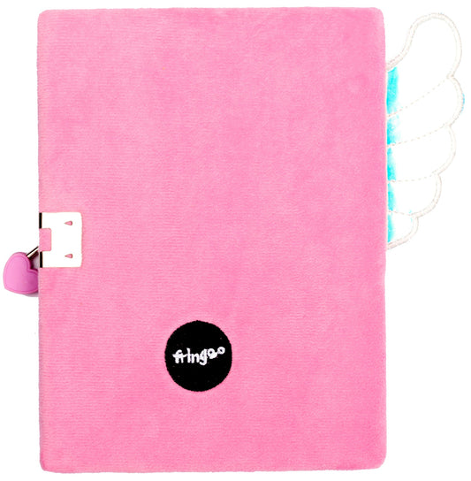 Carnet en peluche 3D – rose licorne Wings