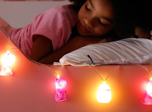 guirlande lumineuse dinosaure rose dhink