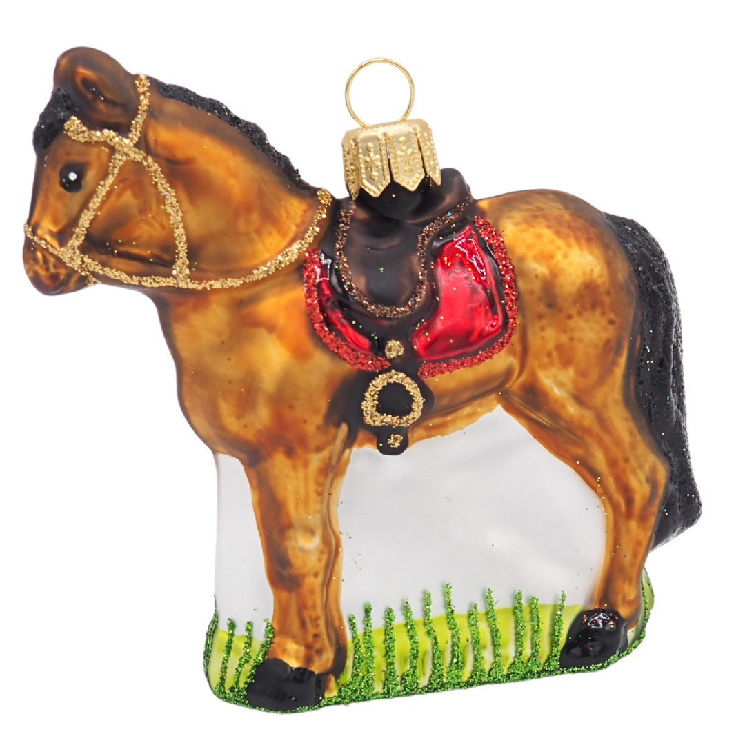 Boule de Noël cheval avec selle – décoration de sapin