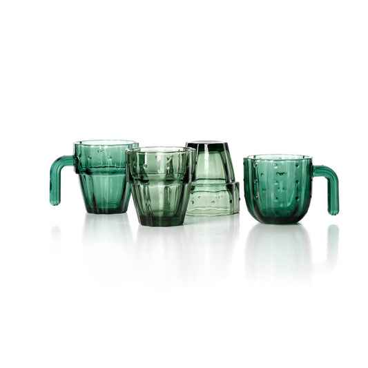 The Stack-a-Cactus Glasses - Green - Set of 4