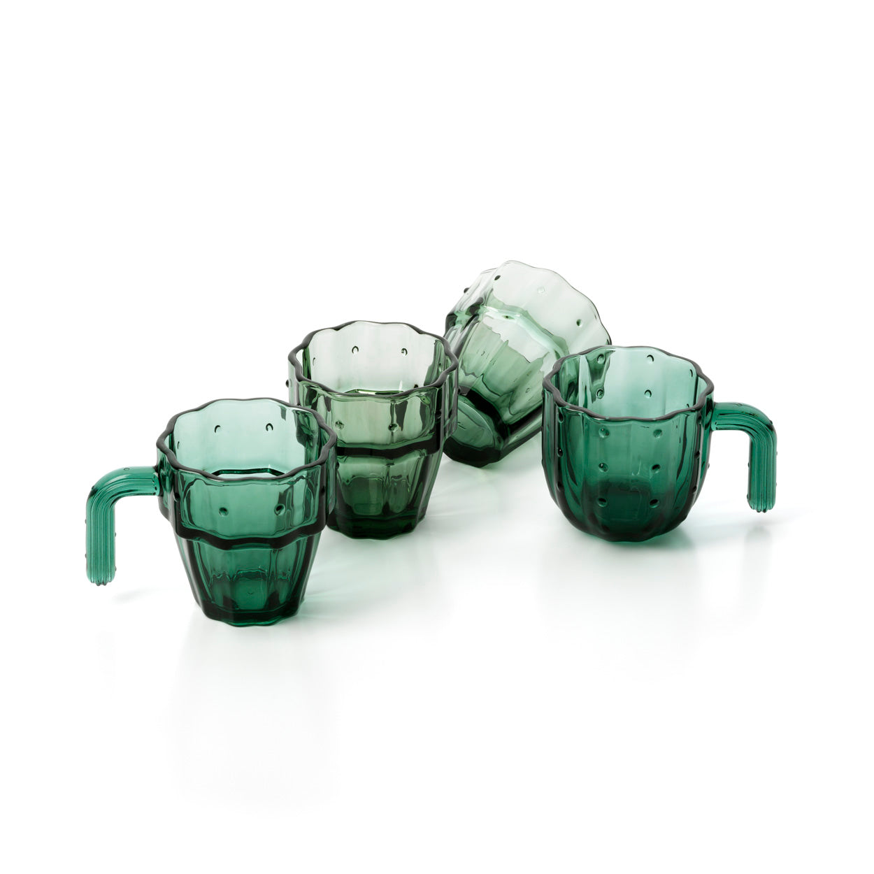The Stack-a-Cactus Glasses - Green - Set of 4