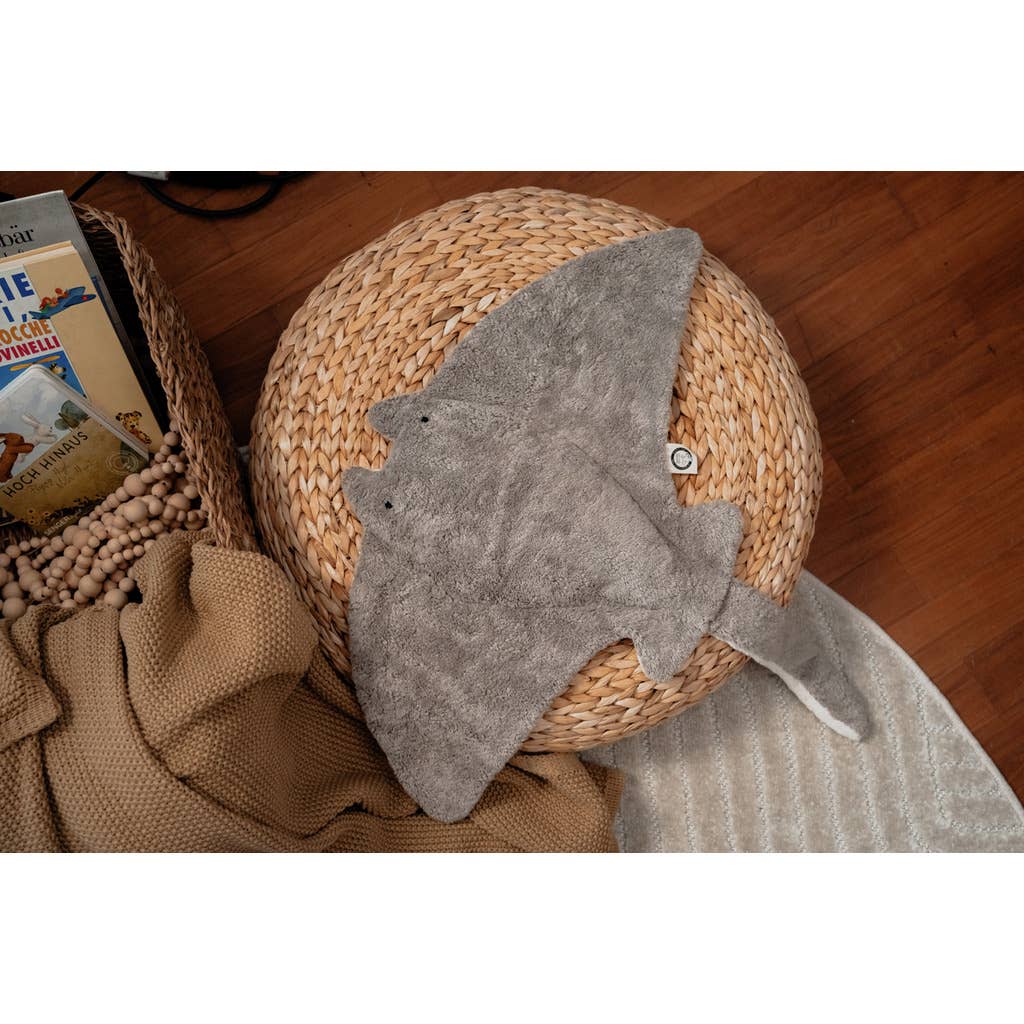 Grande peluche raie manta | Gris