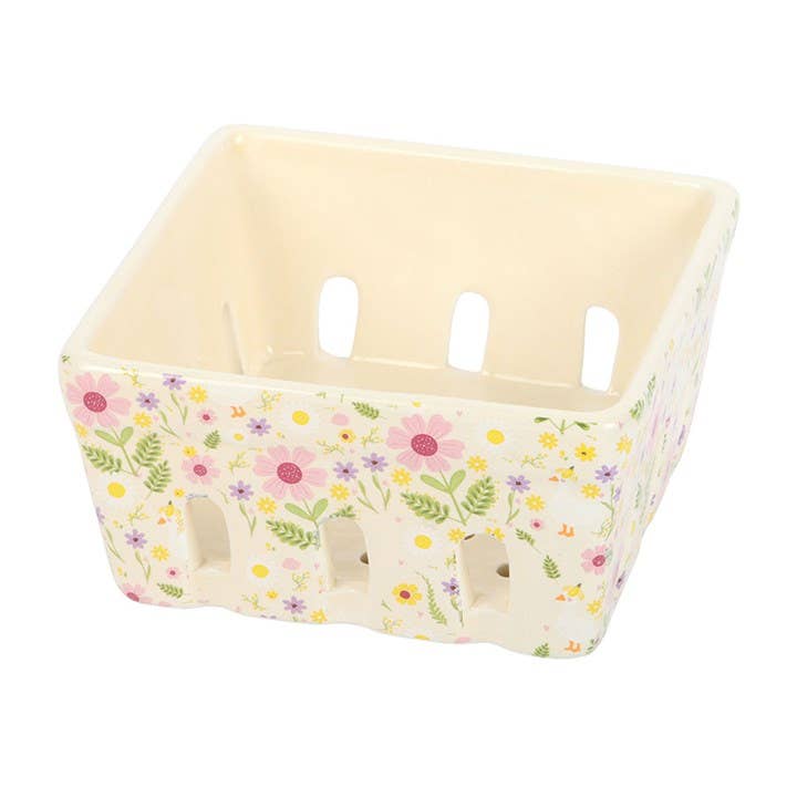 Panier à baies en céramique à motif Canards floral