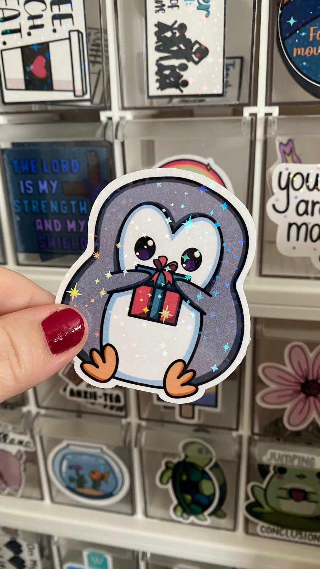Pinguin Weihnachtsgeschenk Sticker
