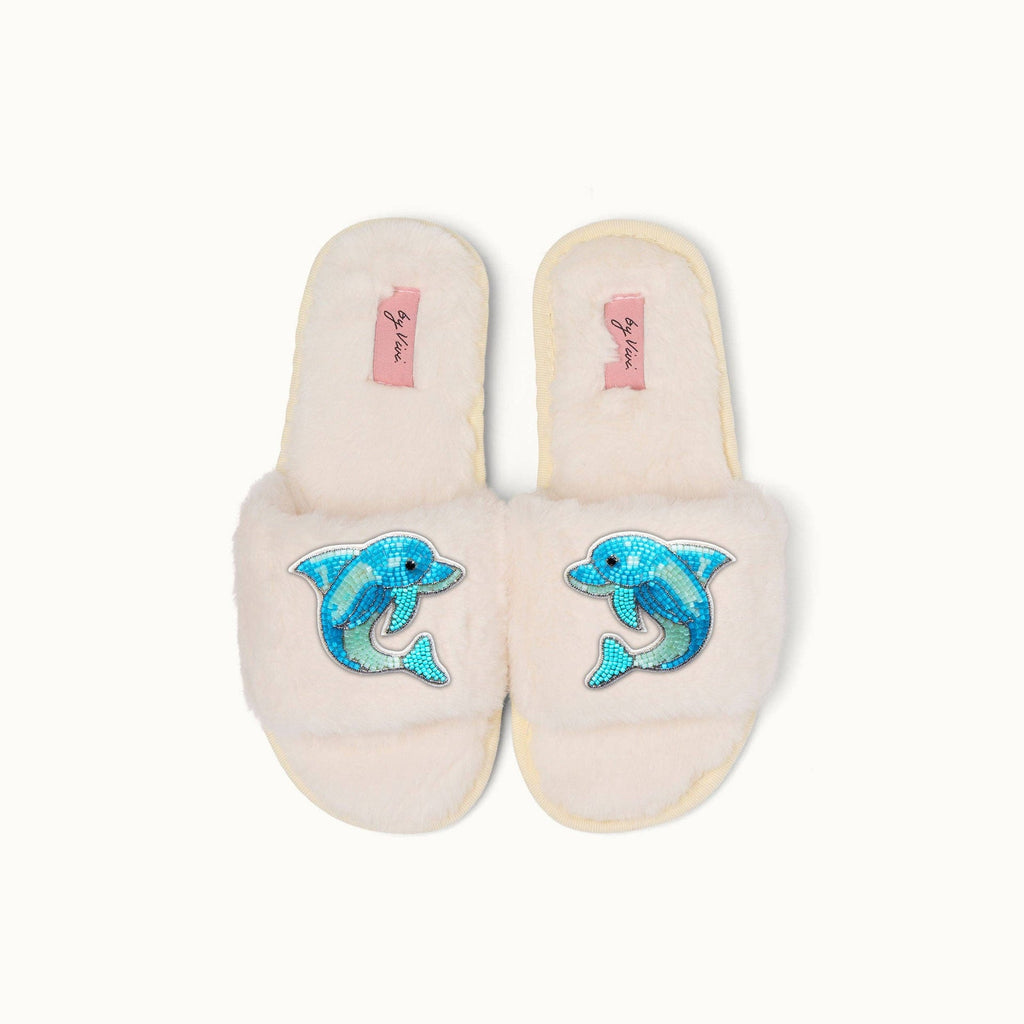 Pair of slippers brooches - Dolphins