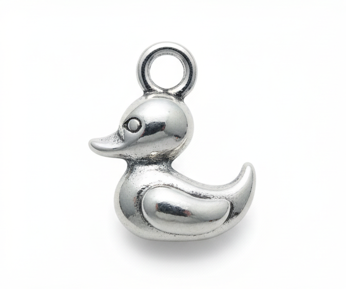 Silver Duck Charm