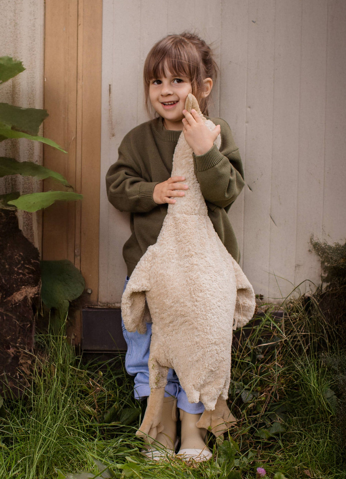 Animal en peluche Oie grande | lin