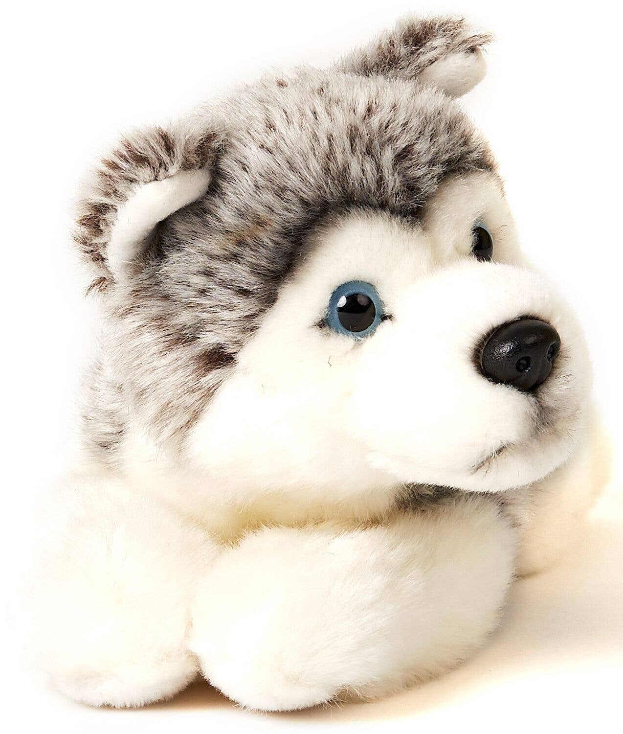 Peluche Chiot husky couché gris Uni Toys