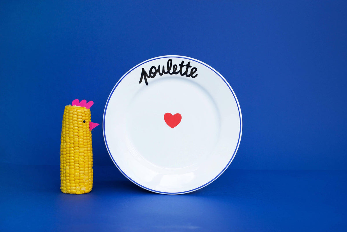 Assiette La Famille S’éclate - Poulette Pied De Poule – vue produit 3