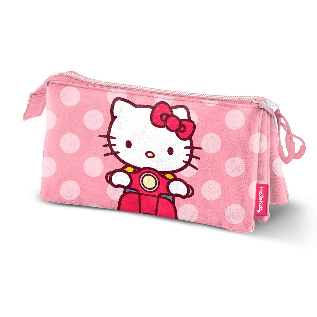 Trousse Triple Hello Kitty « Moto » – Rose