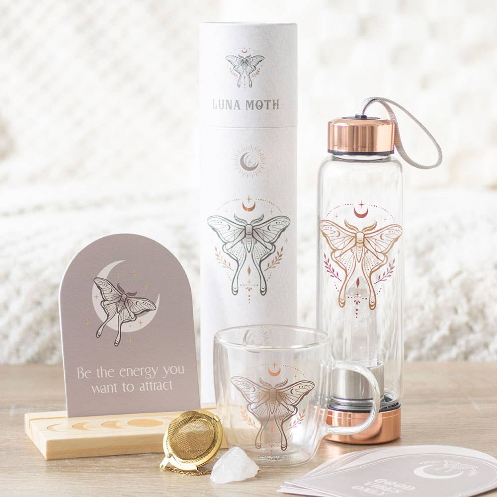 Mug en Verre Double Paroi Luna Moth + Infuseur Quartz