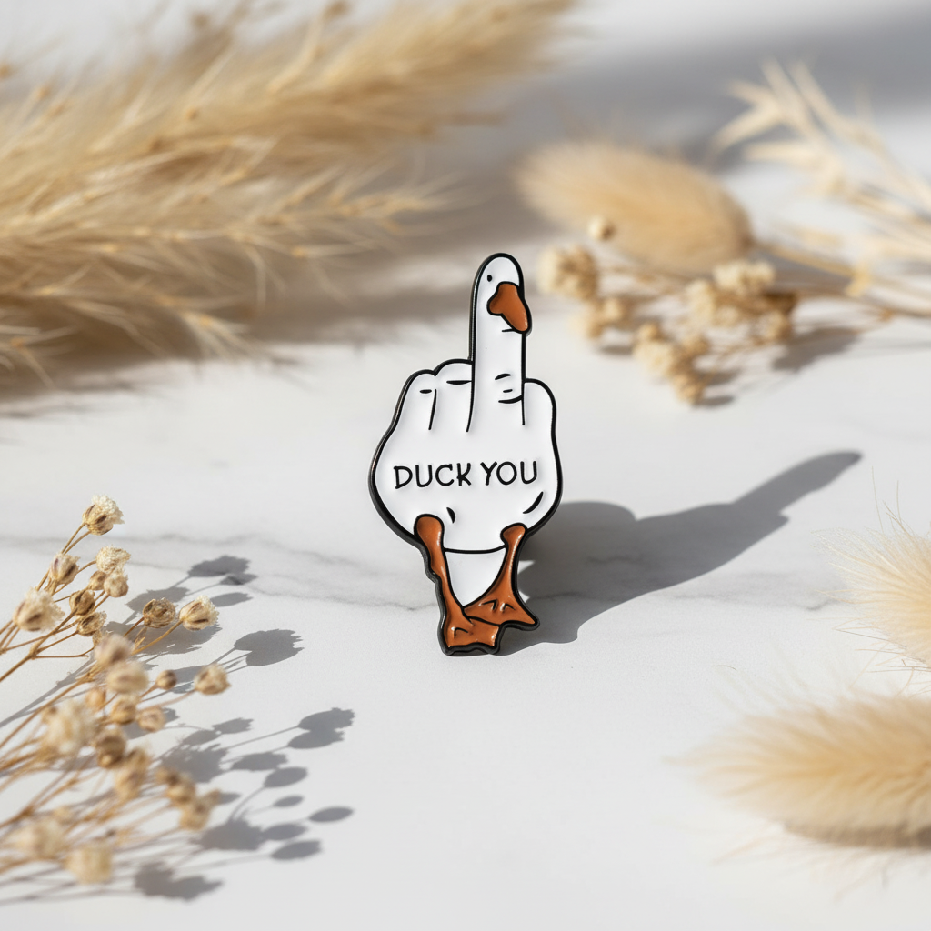 Duck You White Duck Pin