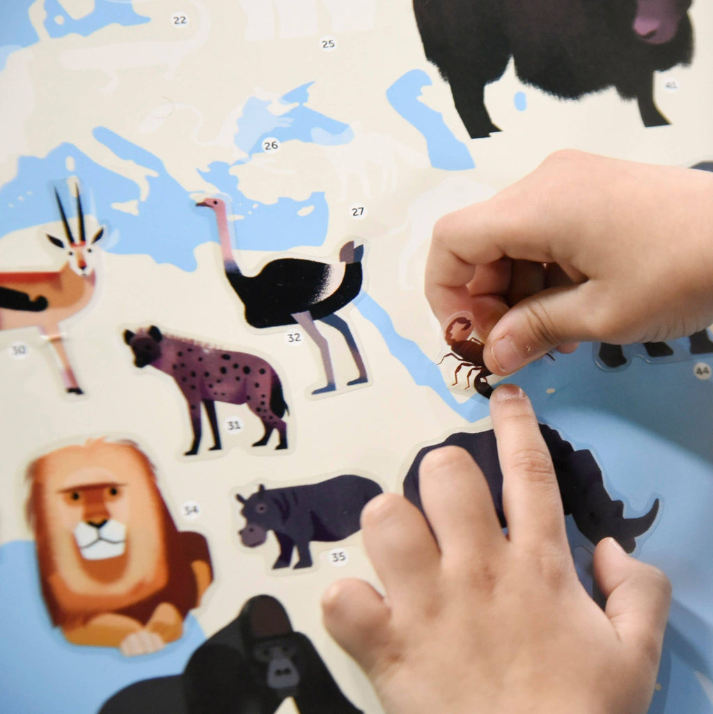 Les animaux du monde - Poster en stickers - Discovery 5+