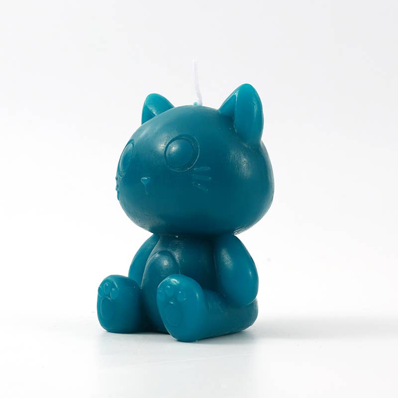 Bougie Chat Bleu Pétrole