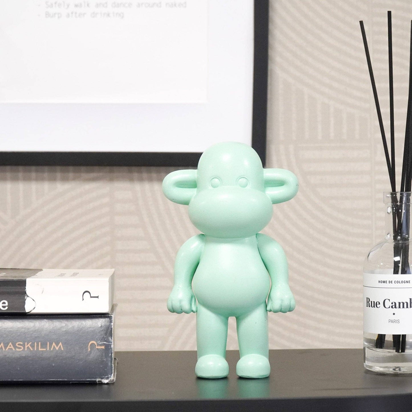 Ornement - Figurine Singe 'La Légende' - Polyrésine - Vert menthe - 11x7x19cm