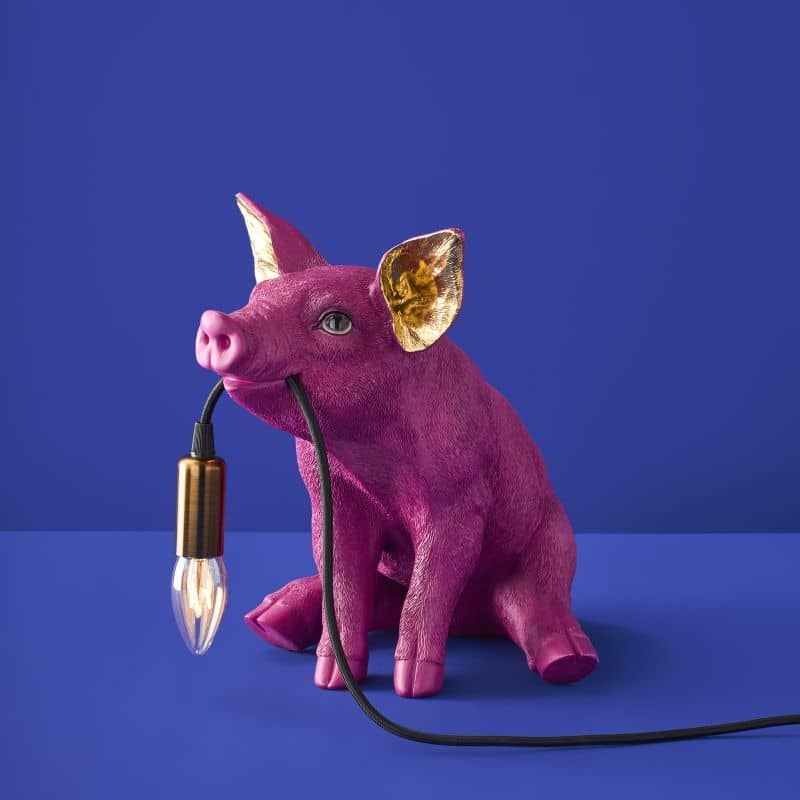 Lampe de table Cochon Rose