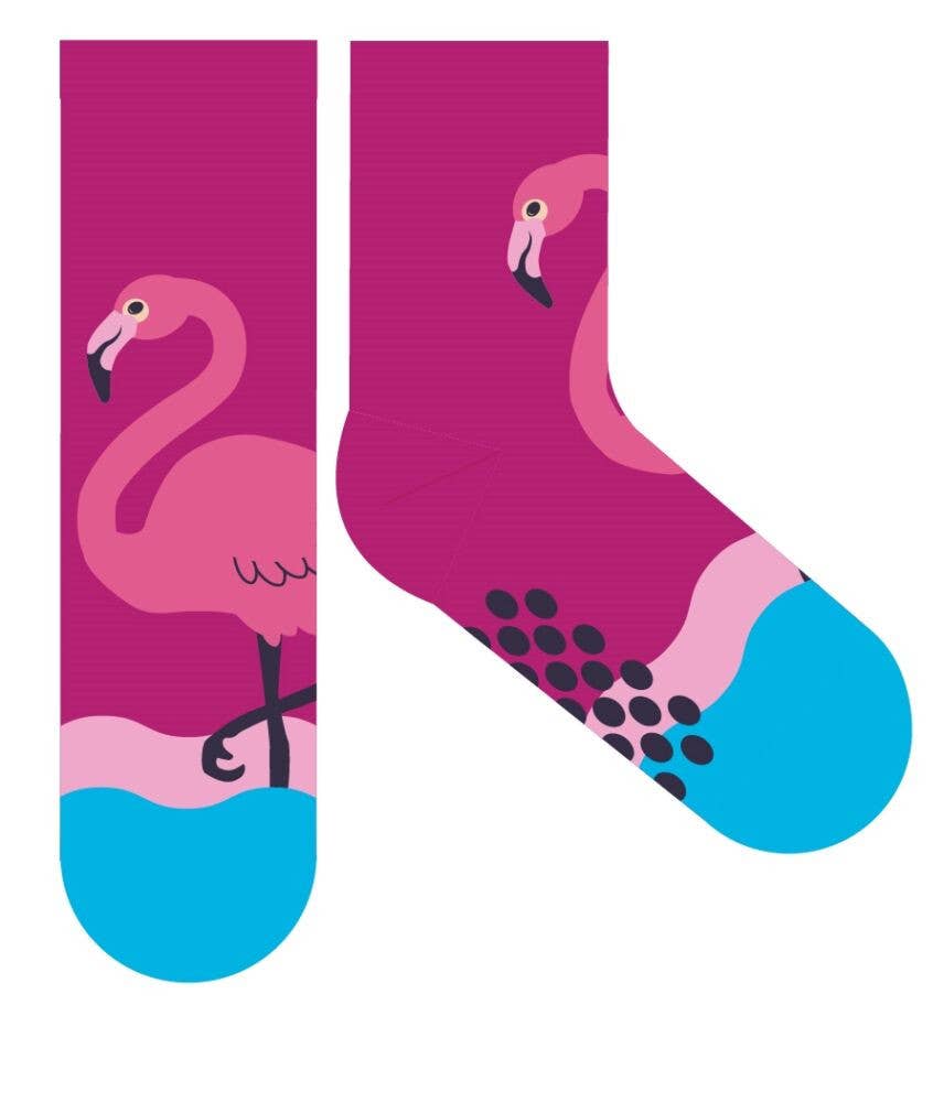 Chaussettes Enfant Antidérapantes Flamant Rose