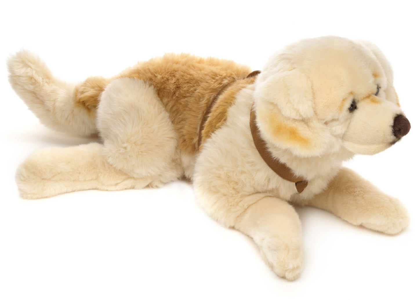 Peluche Golden Retriever, couché (avec harnais)