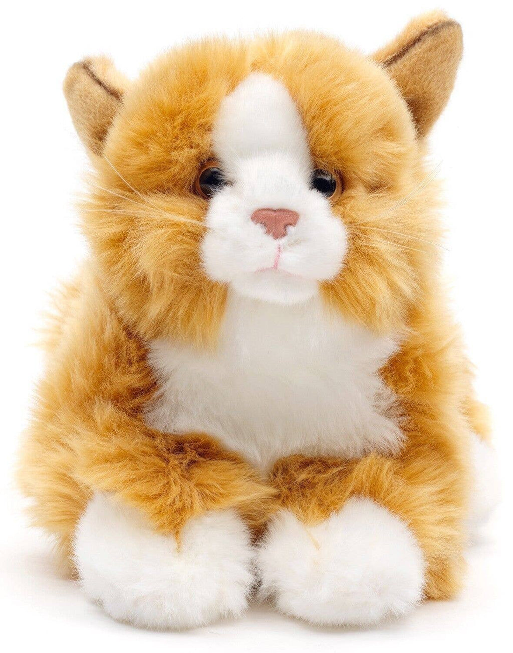 Chat couché (brun-rouge) - peluche Uni Toys