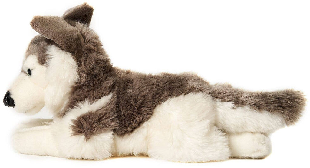 Husky couché - 40 cm (longueur) - doudin/peluche Uni Toys