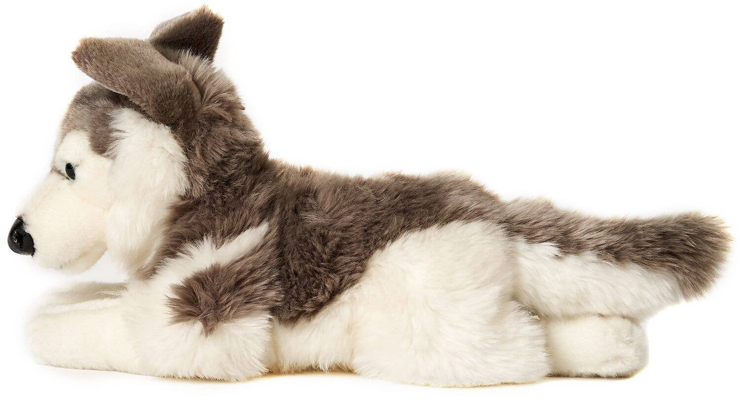 Husky couché - 40 cm (longueur) - doudin/peluche Uni Toys