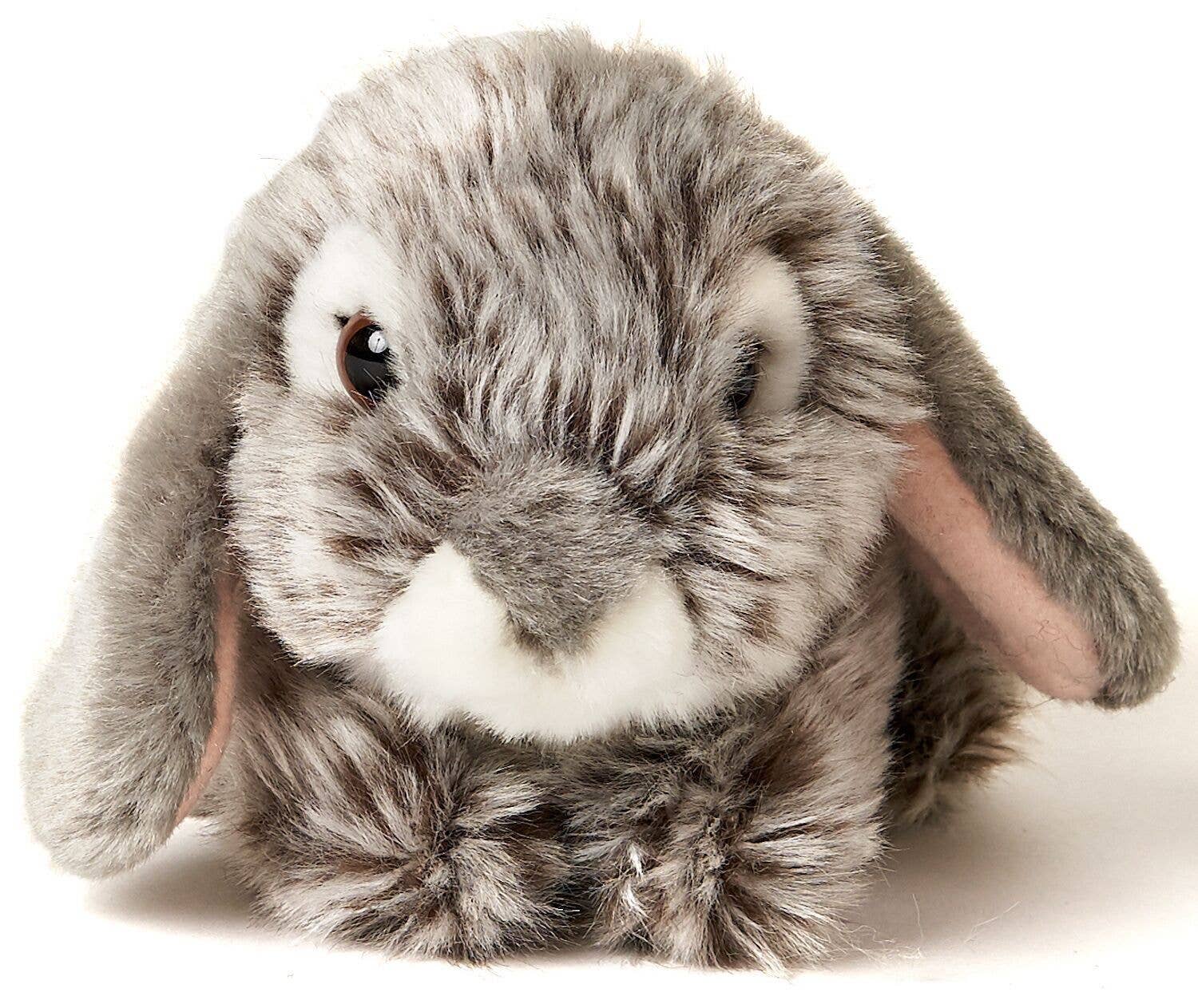Peluche lapin bélier gris couché Uni Toys
