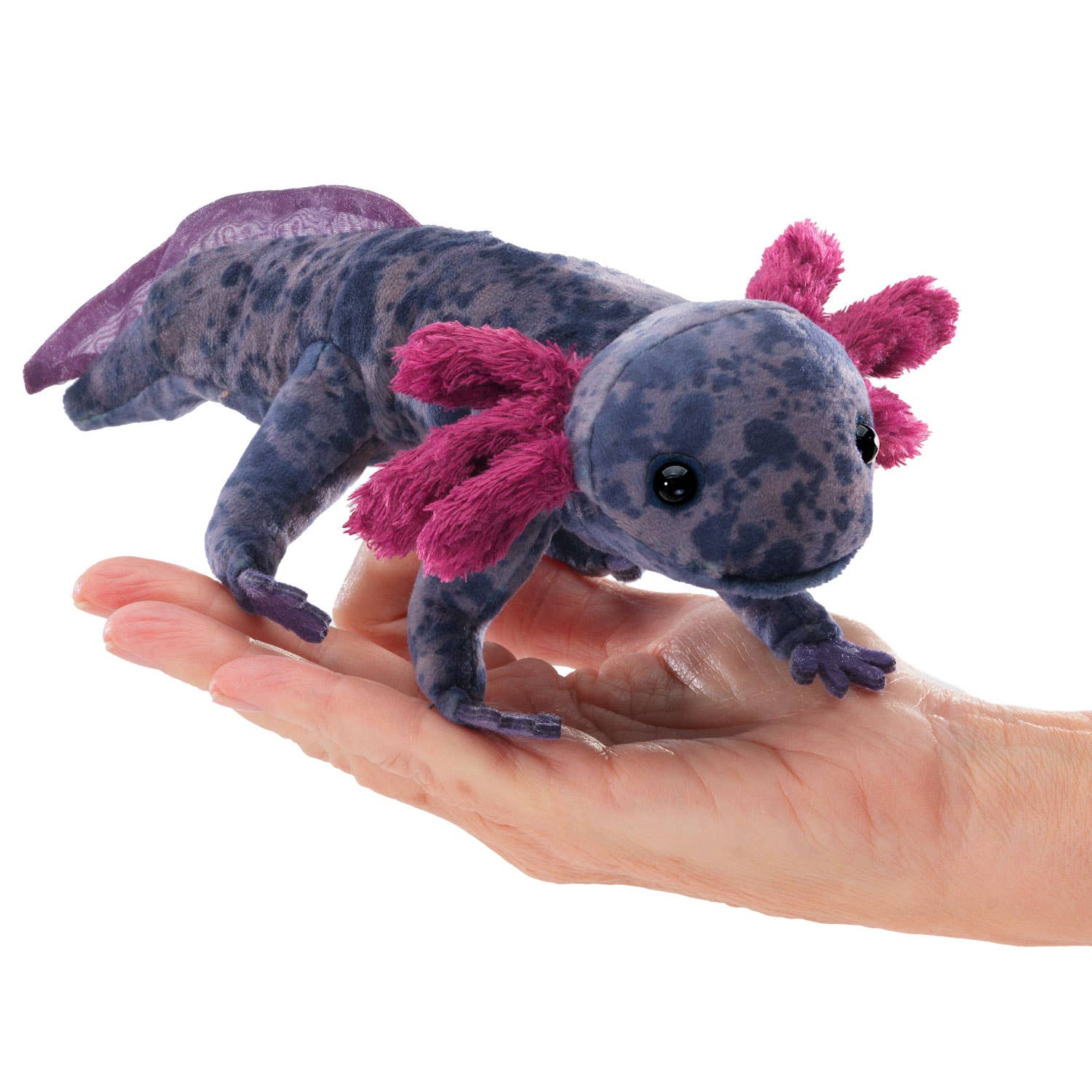 Marionnette à doigt Axolotl Negro Folkmanis realista