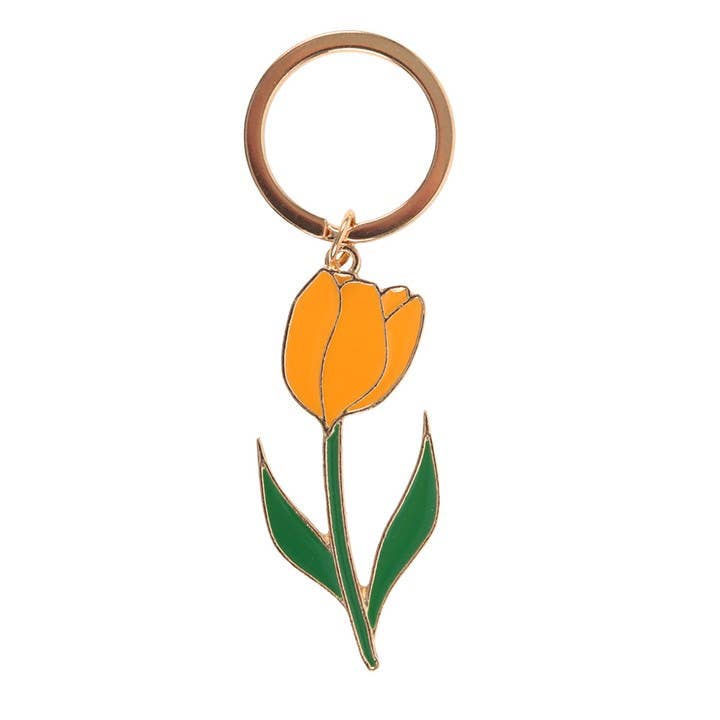 Gelber Tulpen-Schlüsselanhänger