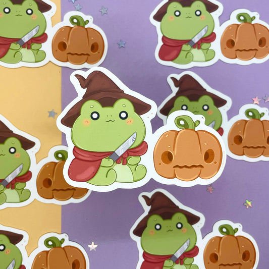 Pumpkin Frog Sticker