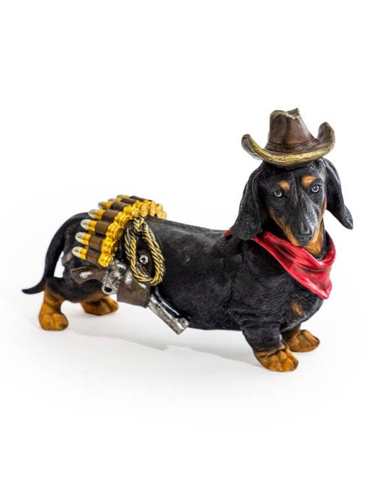 Décoration Chien Teckel Cowboy