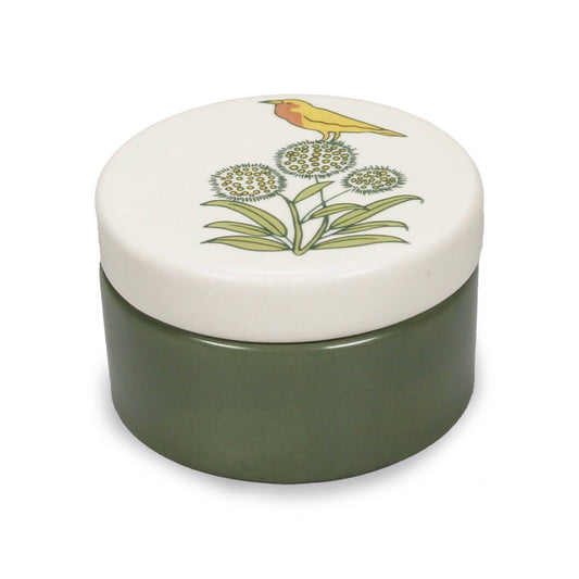 Voysey Ceramic Trinket Box Botanical Garden Wildlife Bird