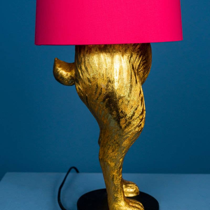 Hiding Bunny® Tischleuchte, Gold/Magenta, 24 x 24 x 74 cm