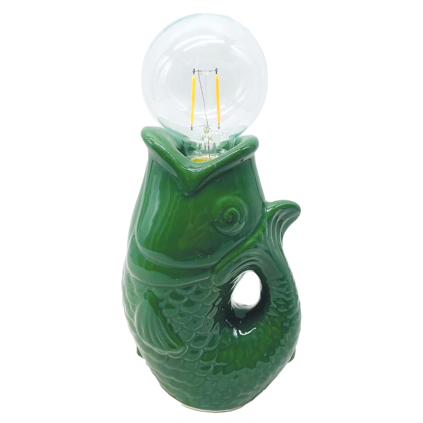 Déco LED poisson vert à piles L13,5 P8,2 H27cm