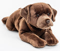 Labrador, couché, avec vaisselle (marron) - douillet ou en peluche Uni Toys