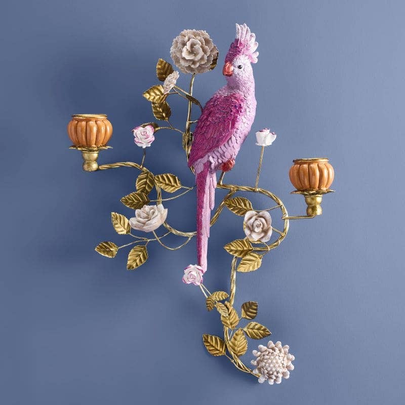 Applique Perroquet orange/rose