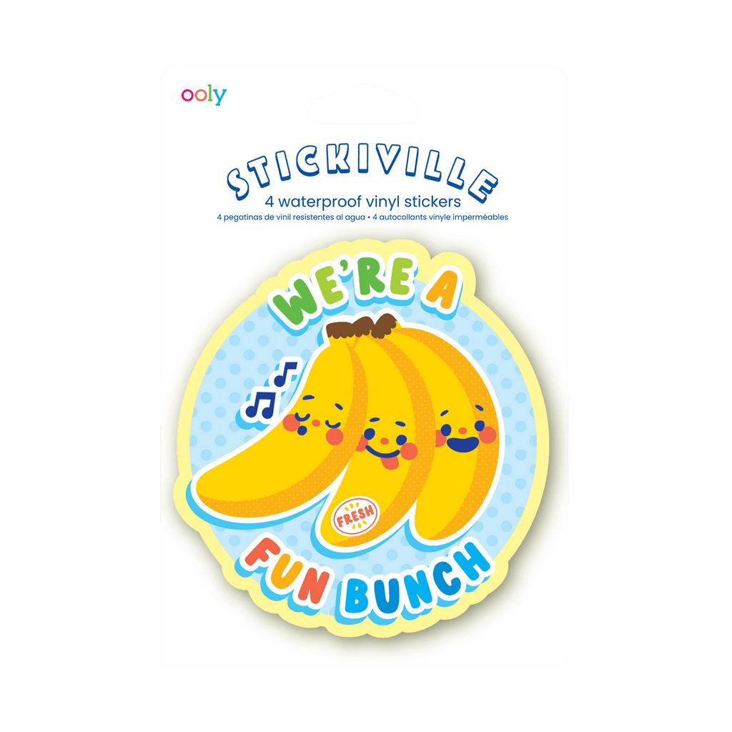 Autocollants vinyle Stickiville Fruits amusants – Lot de 4 OOLY — vue de présentation du produit
