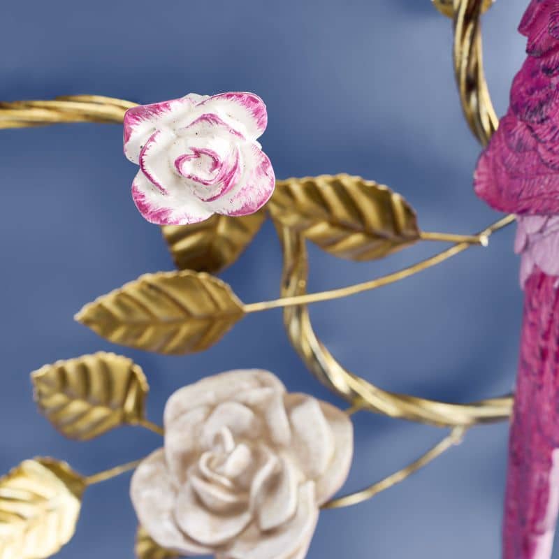 Applique Perroquet orange/rose