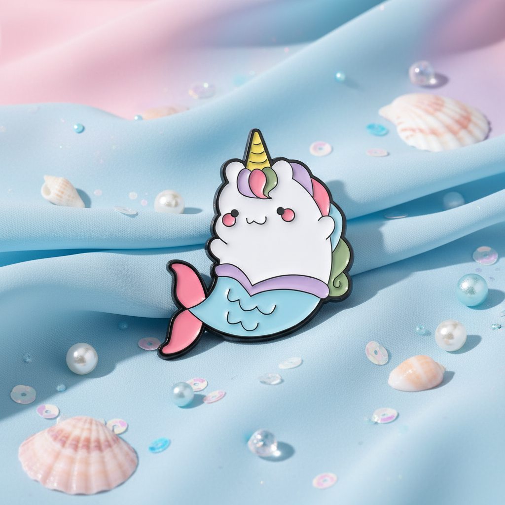 Havfrue Unicorn Cat Pin