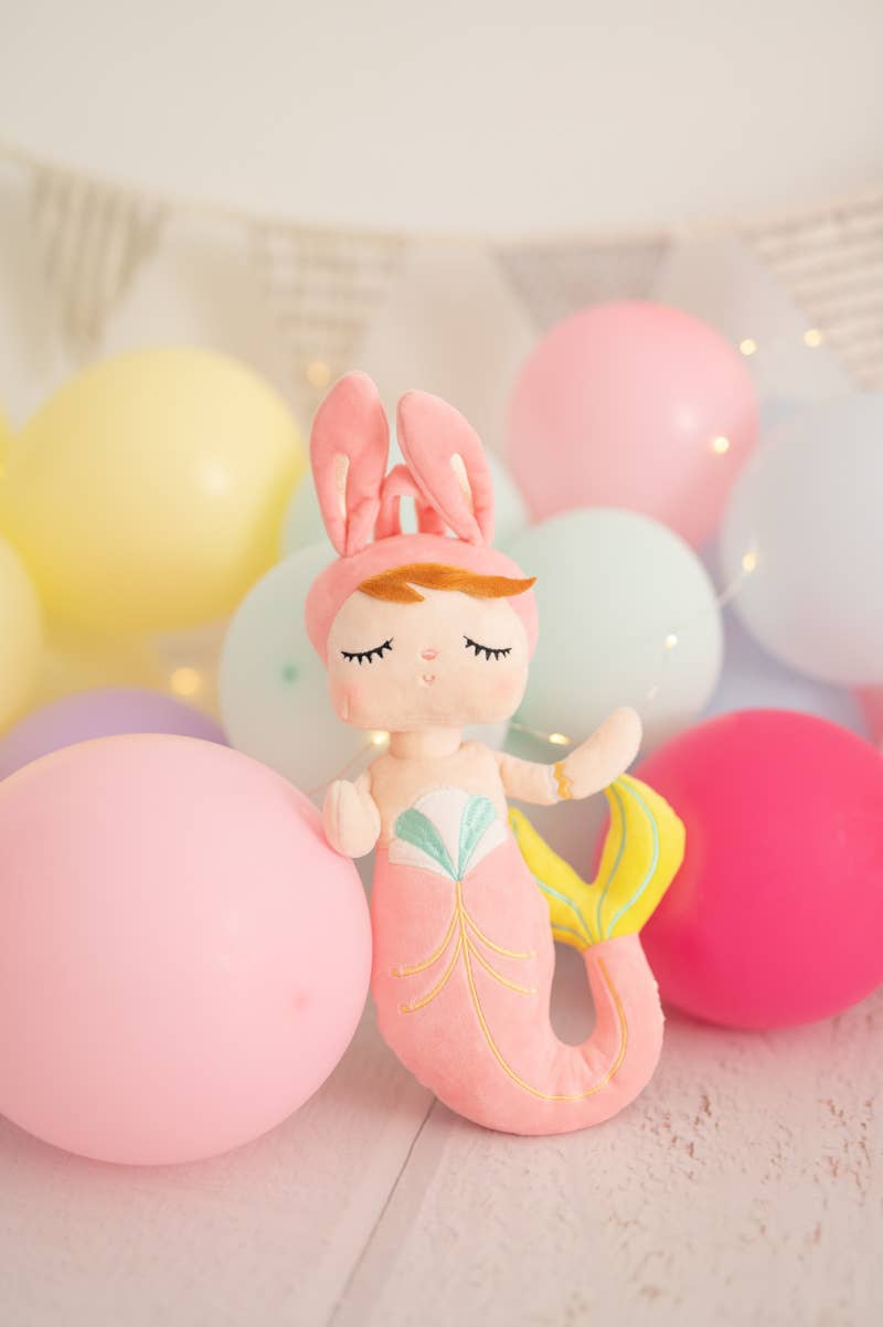Poupée en Tissu Sirène Rose en tissu doux pour enfant