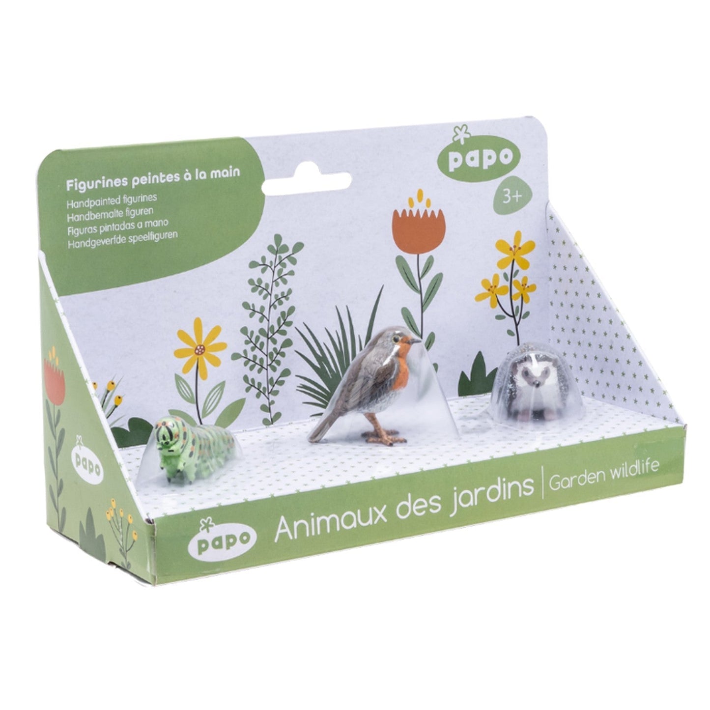 Coffret insectes (Hérisson - Rouge-gorge - Chenille) Papo - animal du jardin
