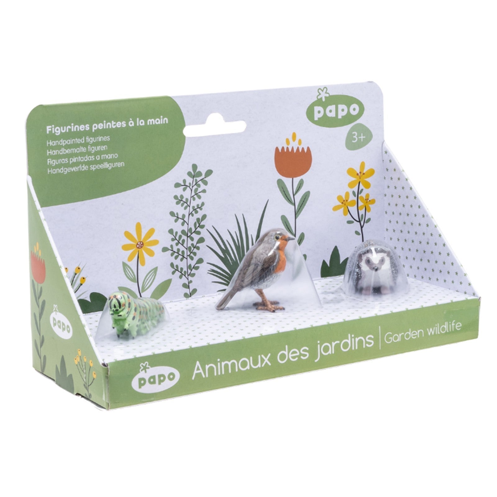 Coffret insectes (Hérisson - Rouge-gorge - Chenille) Papo - animal du jardin