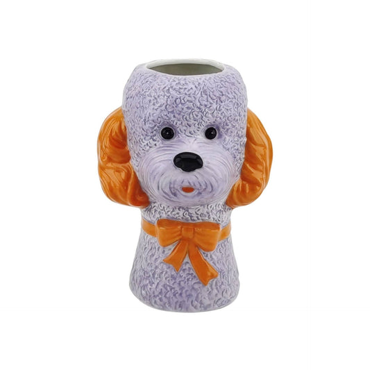 Vase - Vase à fleurs Chien - Lilas/Orange - 15,5x12,5x21cm